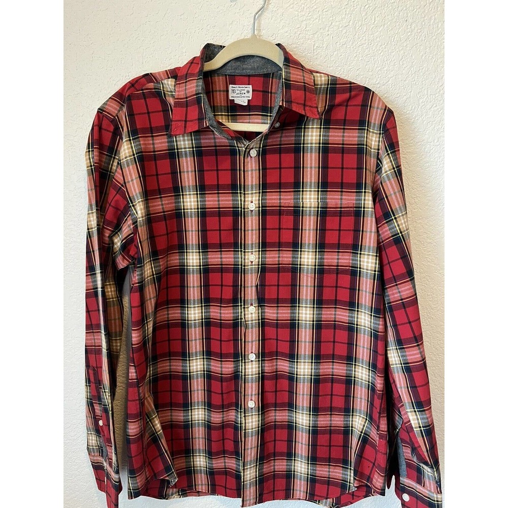 Quality Woven Shirt Tailored By J. Crew Size Medium 100% Cotton Plaid